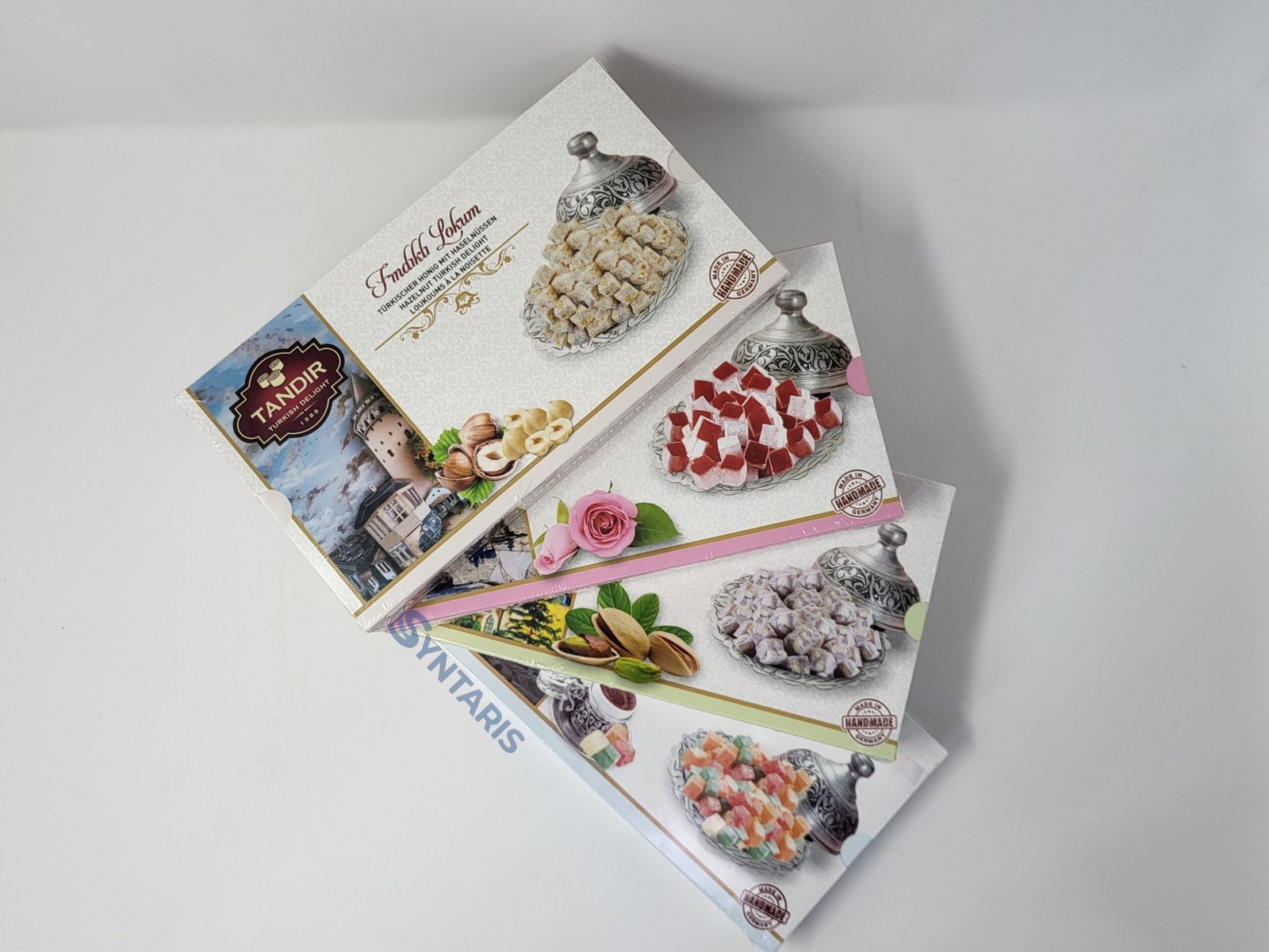 4er tasting set türkischer lokum türkischer delight mit pistazie, haselnuss, rose, fruchtmix | handgemacht | syntarix 4er tasting set türkischer lokum türkischer delight mit pistazie, haselnuss, rose, fruchtmix | handgemacht | syntarix